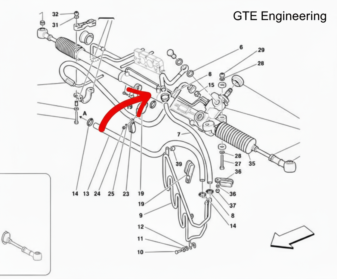 Ferrari 360 Modena, F430, Scuderia, Spider, Steering Rack Rebuild Service.
