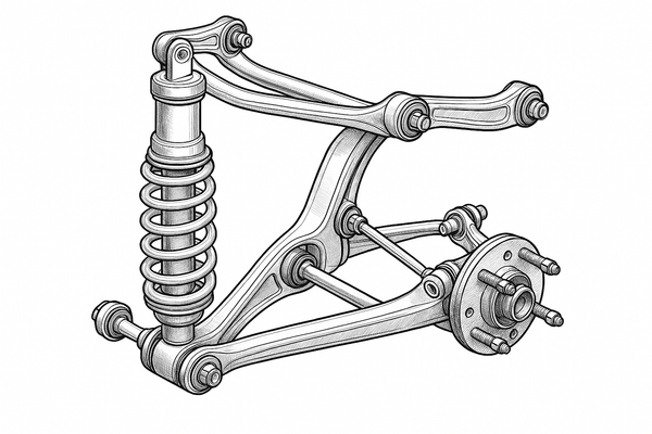 car suspension in white background